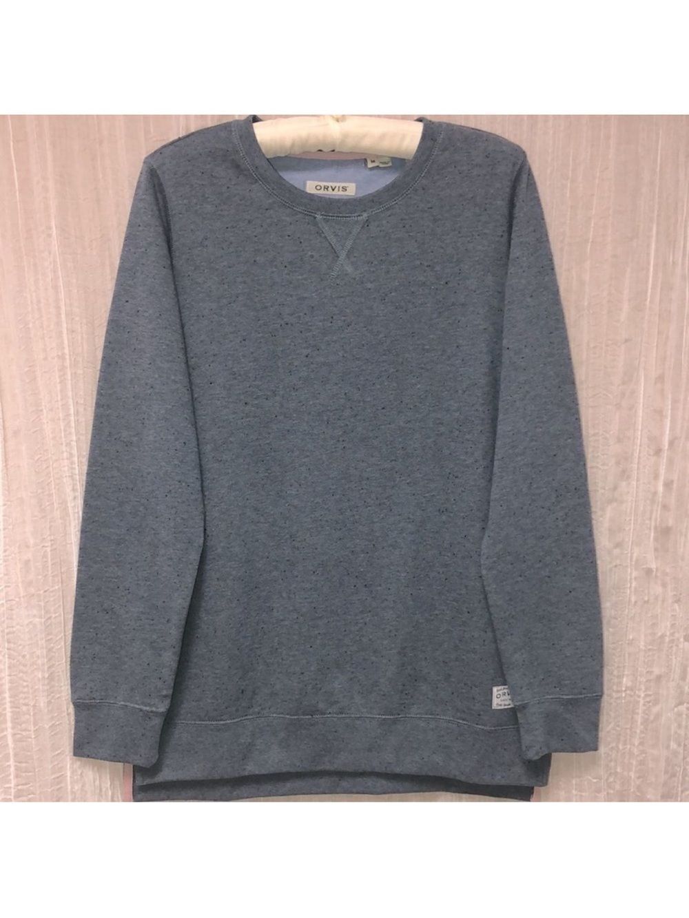 Orvis M Blue with Black Specks Pullover Sweatshirt